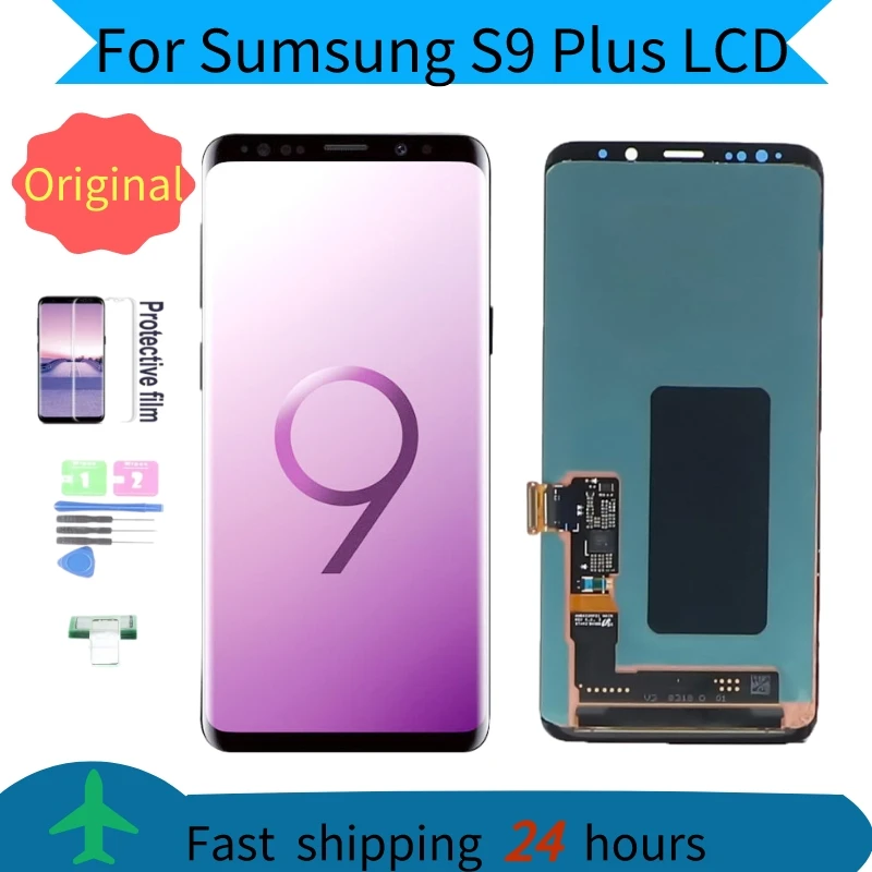 Original AMOLED lcd For Samsung Galaxy S9 plus G965,SM-G965F Lcd Display Touch Screen Digitizer Assembly For S9plus Repair Parts