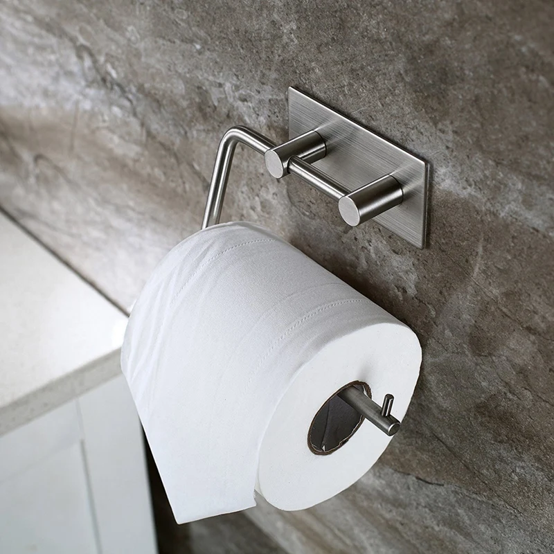 

Stainless Steel Self-Adhesive Tissue Rack Toilet Paper Roll Holder Hangers