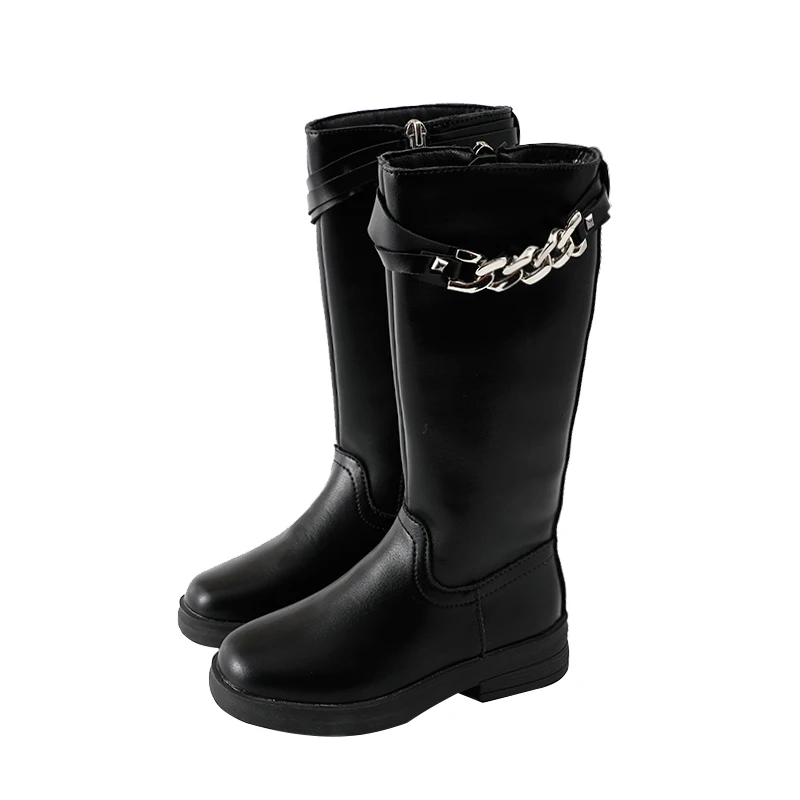 Обувь для детей высокие сапоги зимние до колена из натуральной кожи девочек