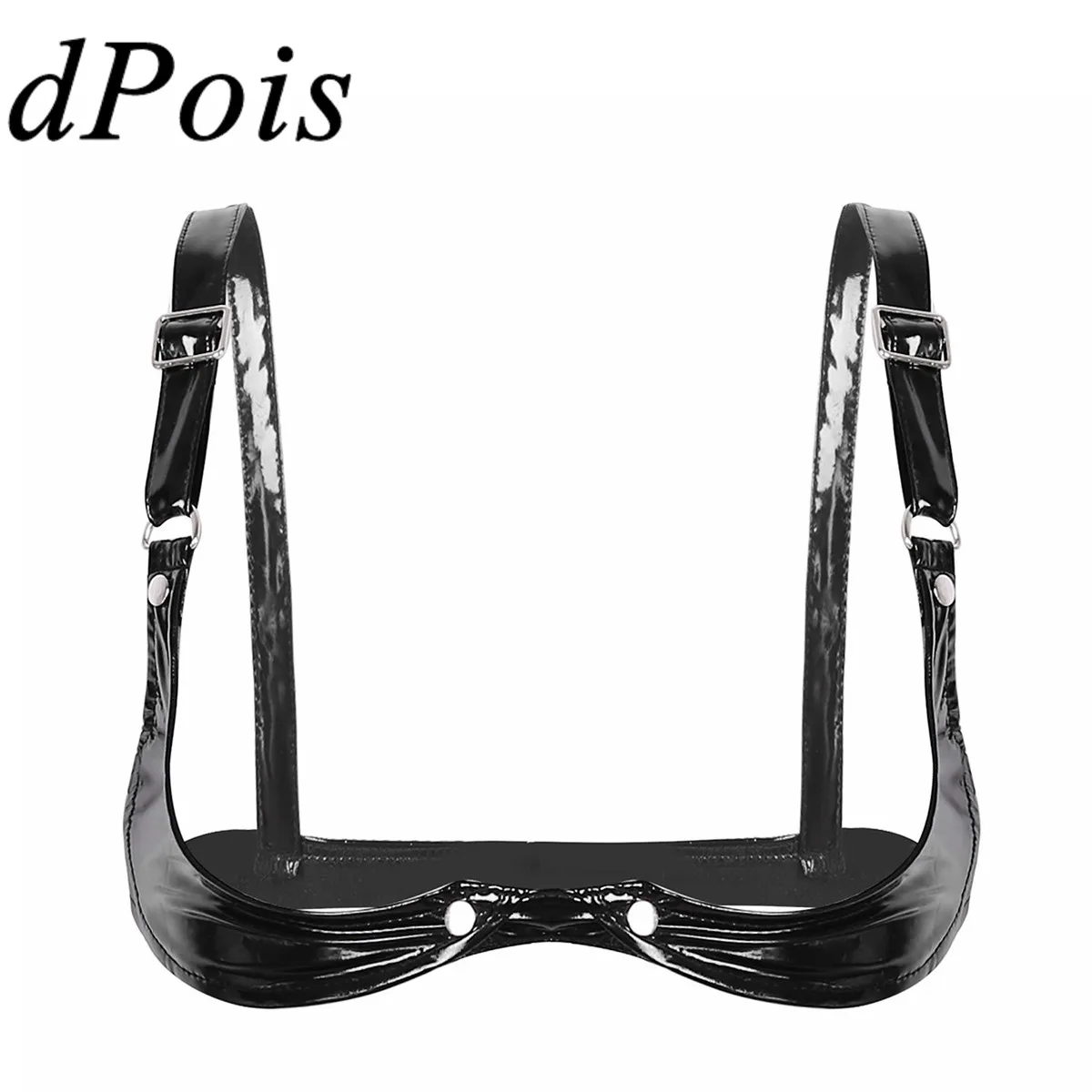 

Women Sexy Bra Topwithout Cup Underwear Hot Bras Faux Leather Bralette Wetlook Bustier Brassiere Lady Flirting Bedroom Lingerie