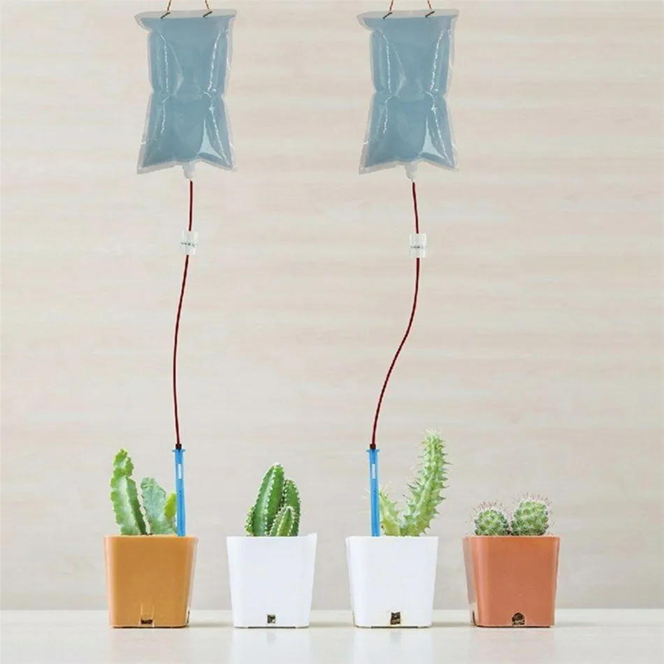 

Automatic Watering Irrigation Drippers Bag, Plant Flower Self Watering Spikes Kit with Adjustable Flow Rate for Garden