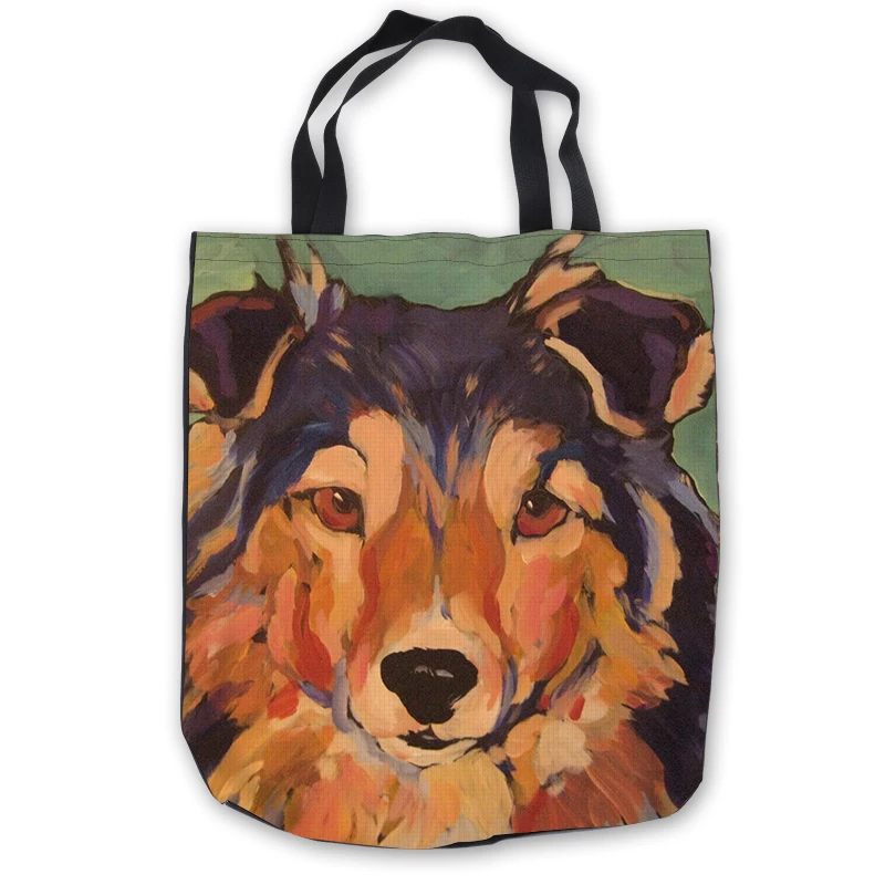 Custom Canvas Paintting Dog ToteBags Hand Bags Shopping Bag Casual Beach HandBags 180713-1-35 | Багаж и сумки