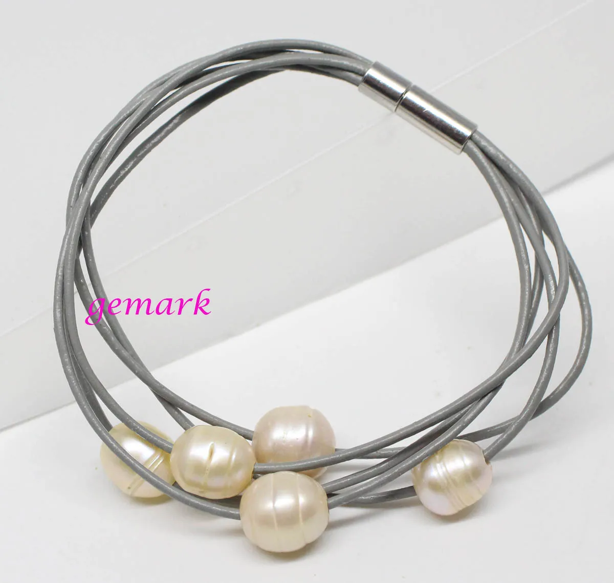 Натуральный розовый кожаный браслет ручной работы в форме слезы натуральный