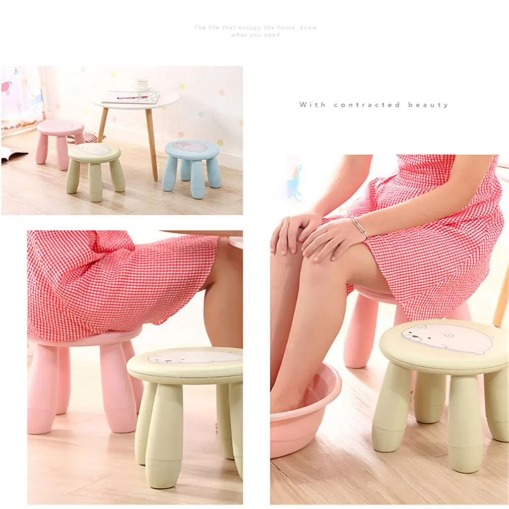 

Creative Cute Cartoon Stools Children Stool Portable Plastic Stool Chair Bench Detachable Stool for Home Outdoor Travel