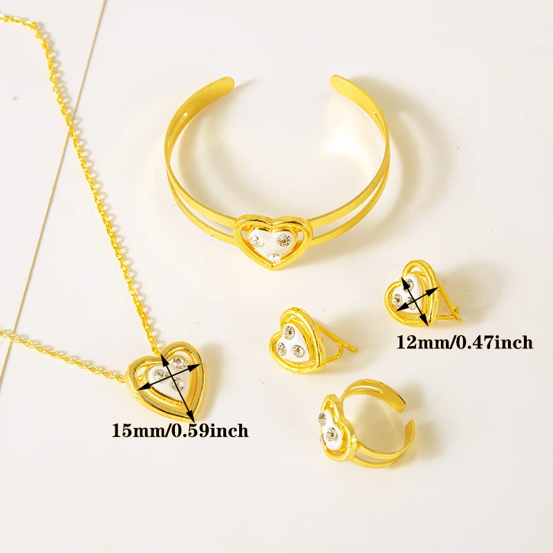 Ювелирные наборы золотого цвета для малышей Дубай детские браслеты любовь