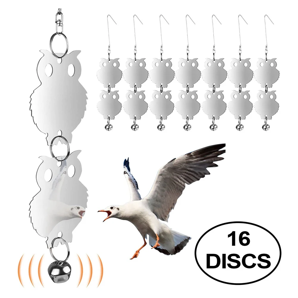 Репелленты для птиц 16 шт. светоотражающие в форме совы с колокольчиками