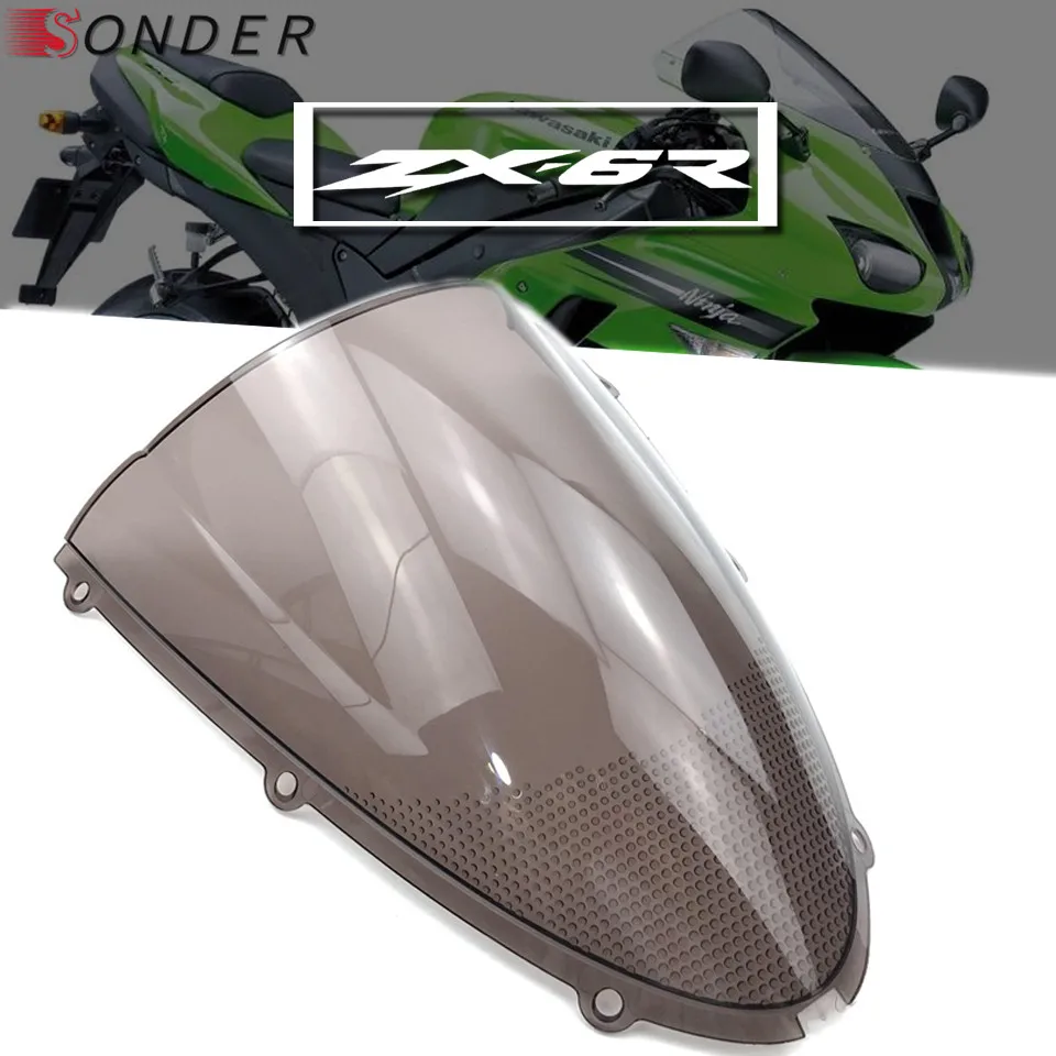 Горячая Распродажа для Kawasaki Ninja ZX6R 636 2005 2006 2007 2008 05 06 07 08 ZX10R ветровое стекло двойной