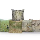 Чехол для подушки с изображением лесных животных морских пейзажей, медведя, лисы, чехол для подушки, декоративный чехол для стула, дивана, домашний декор, чехол для подушки