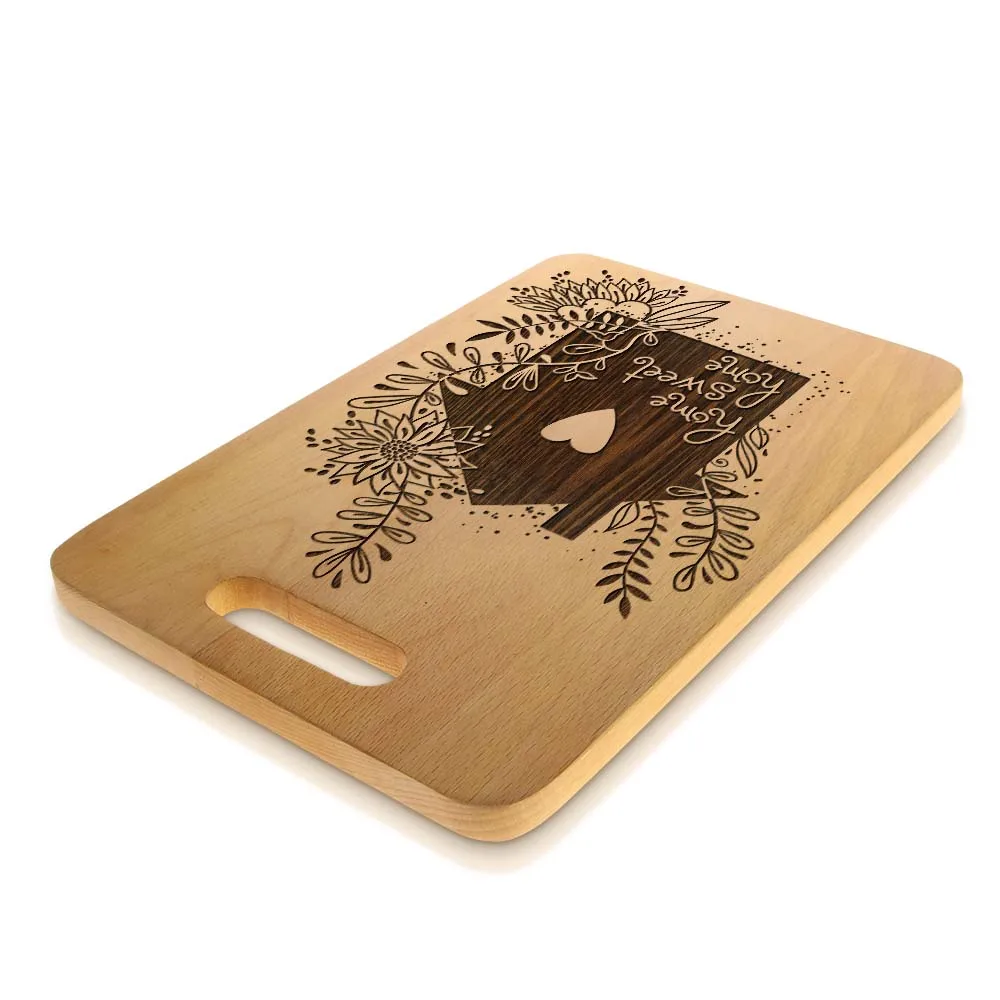 Цветочный дом сладкий разделочная доска пользовательский лазер гравированная