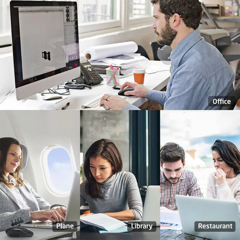 

2.4 GHz USB Type C Wireless Mouse Ergonomic Mouse 800/1200/1600 DPI Mice for macbook Pro USB C Devices Office Mouse U4LD