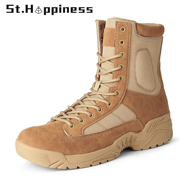 

2021 г. Новые зимние мужские ботинки высококачественные военные спецназ тактические ботинки для пустыни, уличные Нескользящие высокие армей...