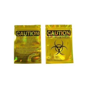

Wholesale 9x13cm (3.5''*5.1'') 5g-10g Aluminum Foil Zip Lock Printing Bags Mylar CAUTION Packaging Pouches