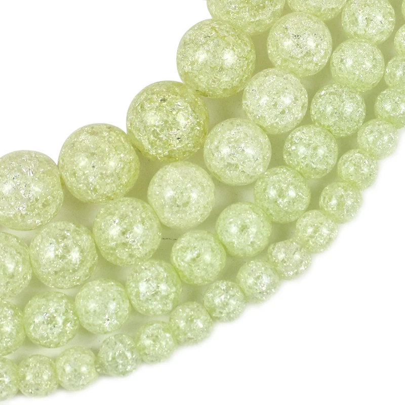 Натуральный светильник Зеленые хрустальные бусины с трещинкой для изготовления