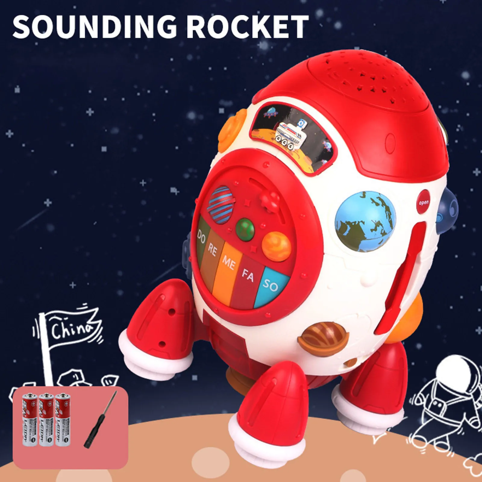

Kids Baby Hand Drum Polyhedron Aviation Light Projection Educational Toy Funny Children Toy Musical Instrument Gift For Baby