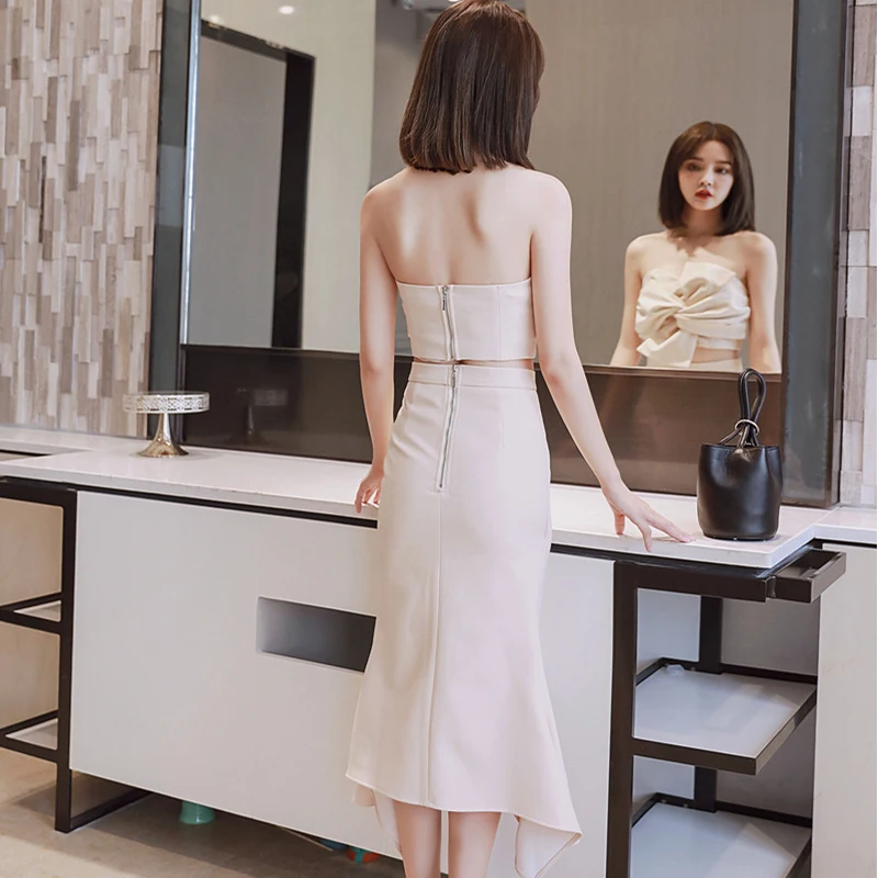 

Fashion women elegant comfortable new arrival temperament sexy short shirt and asymmetrical skirt trend 2 pieces women set