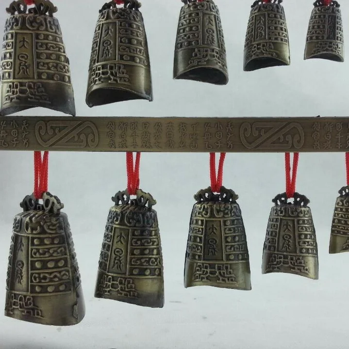 Traditional Chinese Musical Instrument Bian Zhong Antique Craft Ornament Bell Bronze Decorative Double Layer | Дом и сад