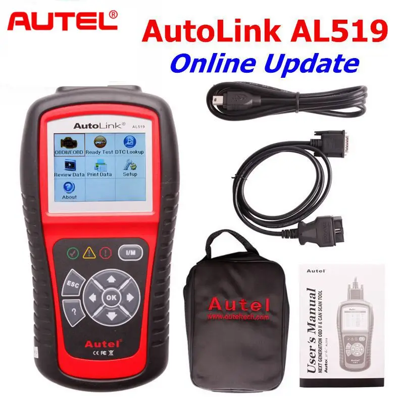Оригинальный Autel Автоссылка AL519 OBD диагностический сканер EOBD обновление онлайн