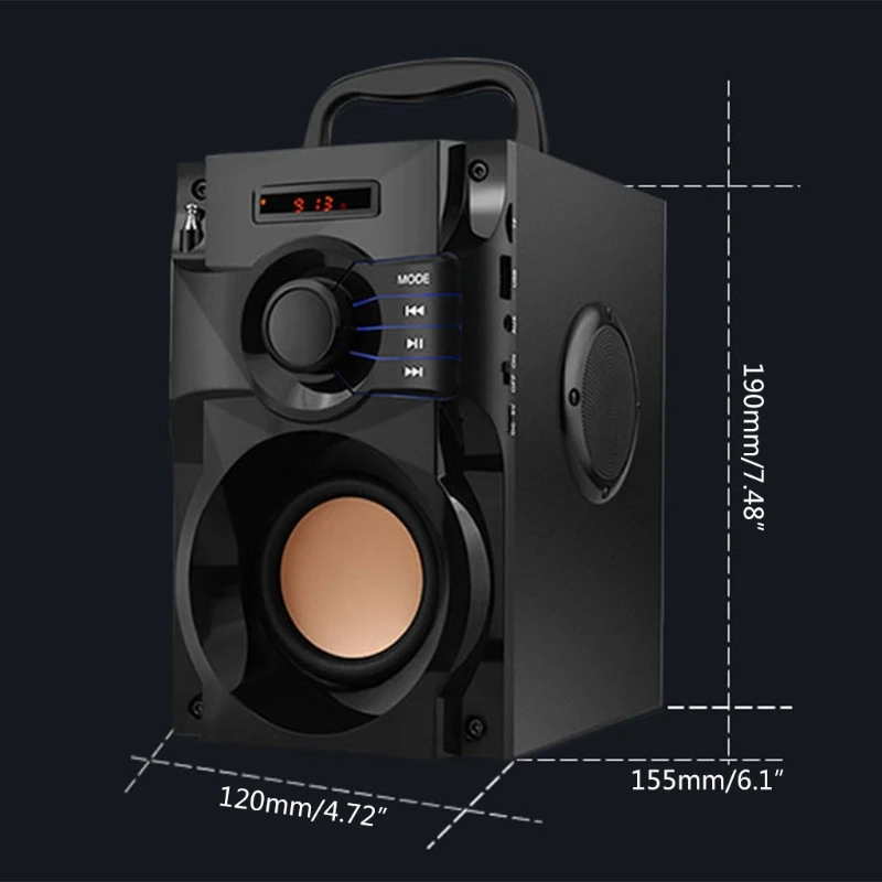 

Home Player Wireless Stereo Subwoofer Bass Speaker Support FM/TF/AUX