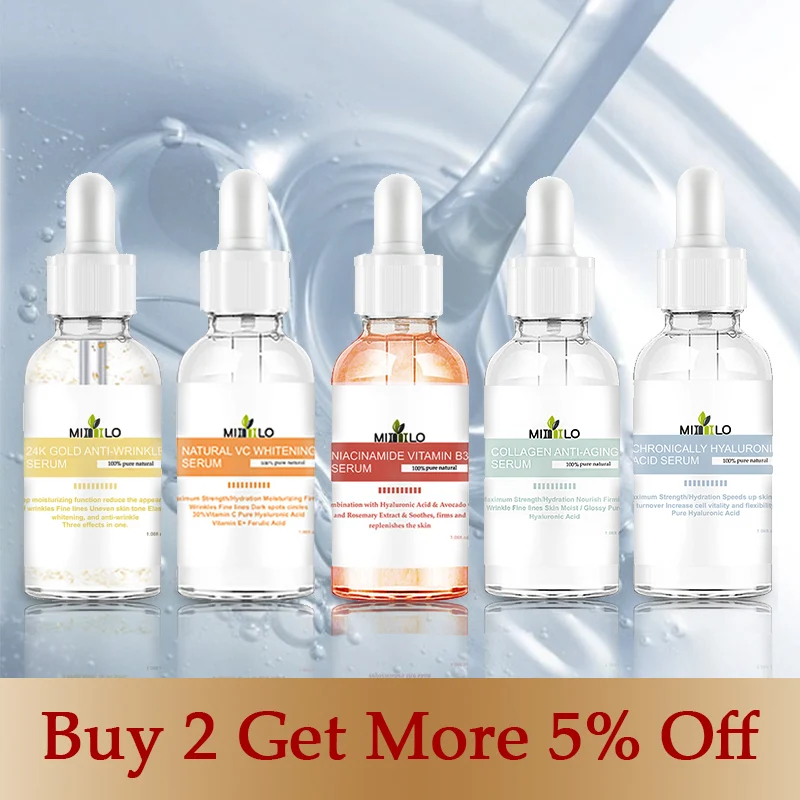 24K Золотая сыворотка коллагеновая Ниацинамид витамин B3 гиалуроновая кислота С