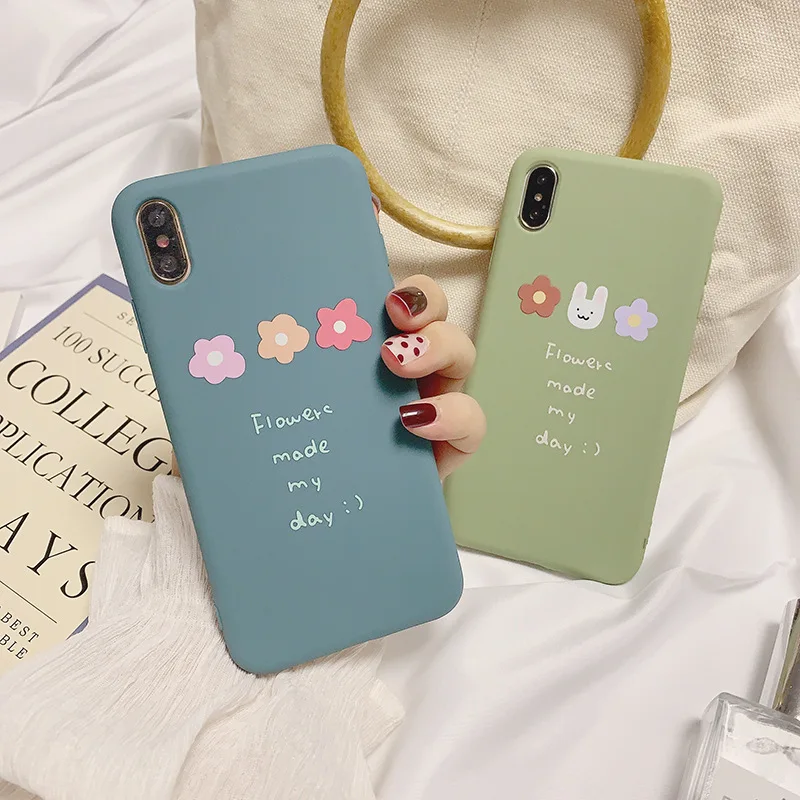 Heyytle Мягкий ТПУ чехол с буквами и цветами для iPhone 7 8 Plus XS Max XR X 6 S ультра тонкий