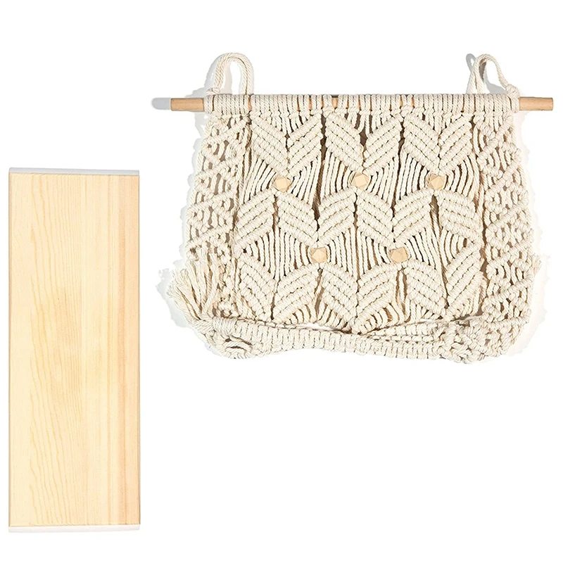 

Indoor Bohemian Bedroom Wall Decoration Tassel Rack Wall Mount, Suitable for Plant Hooks or Crocheted Decorative Shelf