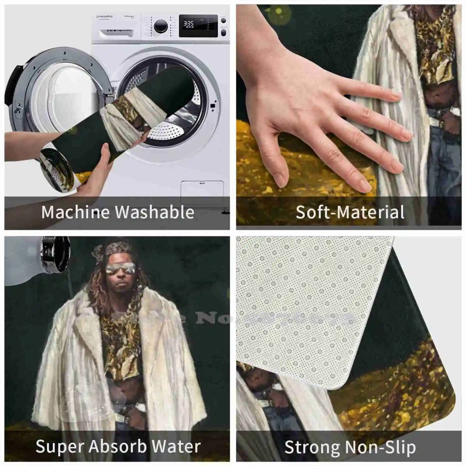 Гибкая мягкая подушка для дома коврик двери рандомный раппер рэп-Гангстер рэпер