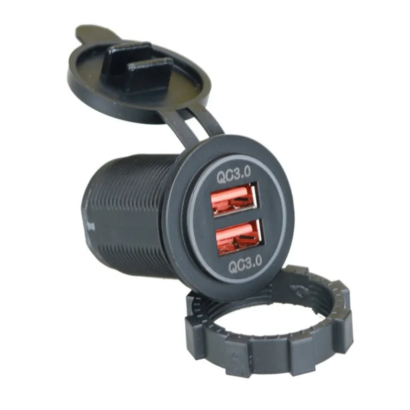 Автомобильное зарядное устройство ONEWELL QC3.0 12/24 В два USB порта 2 порта|Кабели