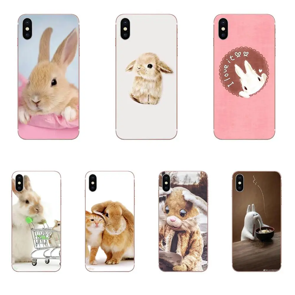 For Samsung Galaxy Note 5 8 9 S3 S4 S5 S6 S7 S8 S9 S10 5G mini Edge Plus Lite Soft TPU Cover Cases Cute White Bunny Rabbit | Мобильные