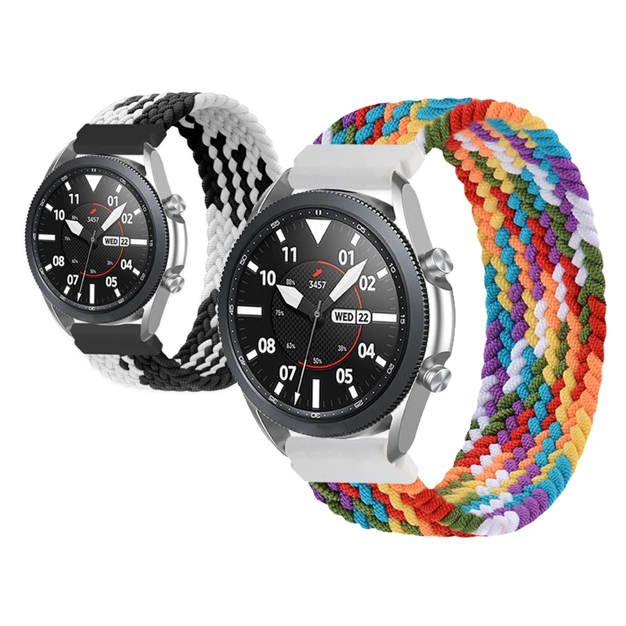 

20mm 22mm Braided Solo Loop for Huawei Samsung Amazfit GTS/2/2e/GTR 42mm/47mm/GTR2 Nylon Bracelet Watch for Amazfit Bip Strap