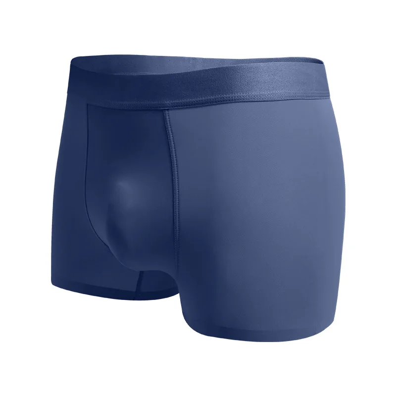 

Sexy Men's Boxers Seamless Underwear Ice Silk Panties Man Solid Antibacterial Comfortable Pouch Underpants Male Boxershorts