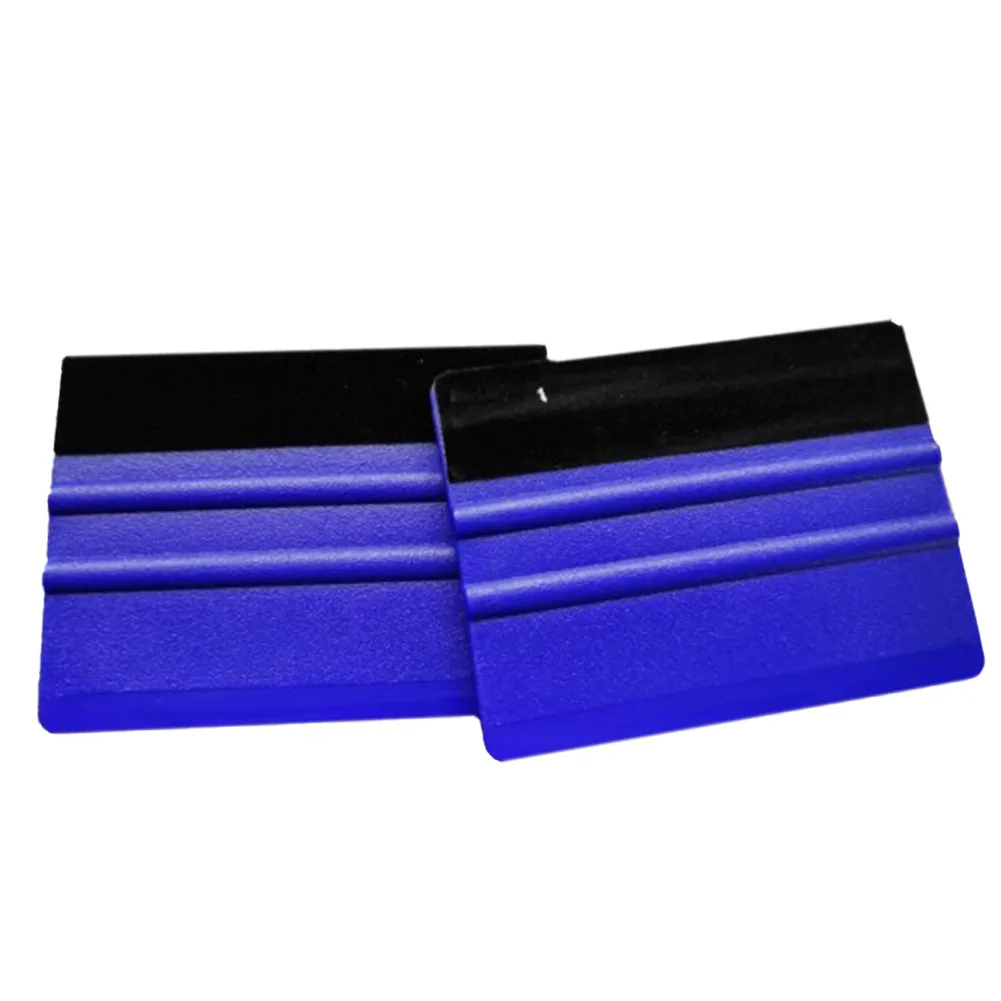 

10x7cm Film Tool Scrapers High quality Vinyl Wrap Decal Squeegee With Soft Felt Edge Durable PP plastic 2pcs Blue