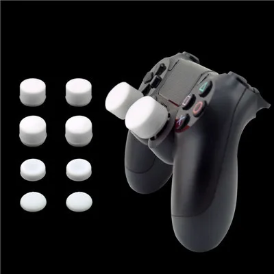 Белый 8 шт Силиконовые аналоговые ручки джойстик ручки для PS3/PS4 ручка для sony Playstation 4 PS4 Pro тонкие запасные части - Цвет: Белый