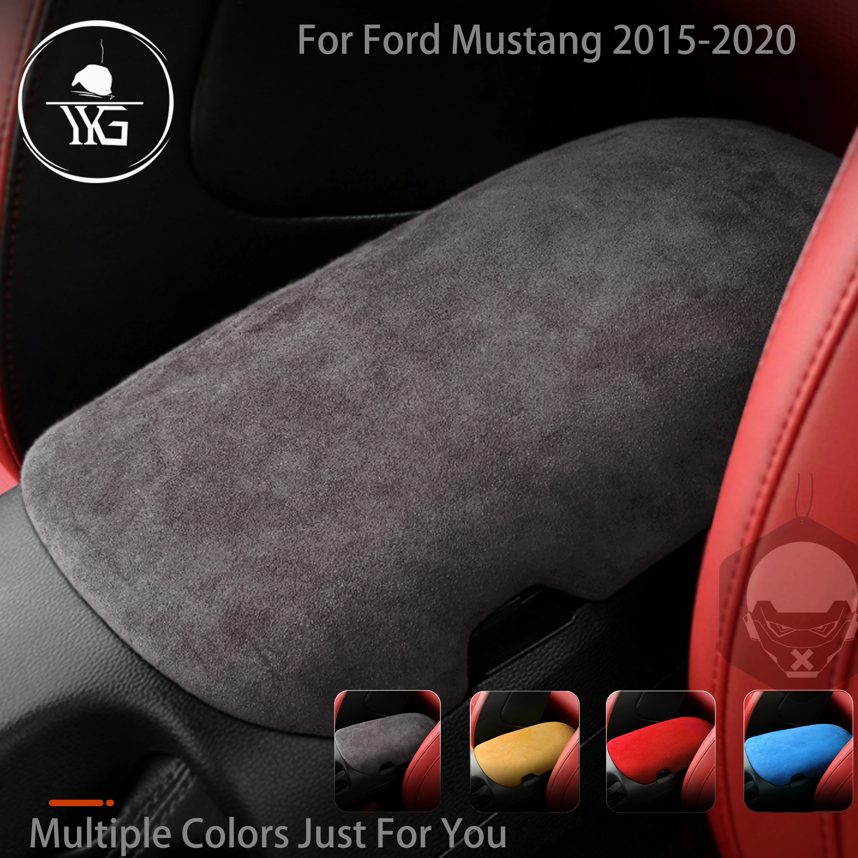 

Замшевый подлокотник для Ford Mustang 2015-2020, крышка панели, внутренняя Поворотная меховая накладка, молдинги, ABS, автомобильные аксессуары