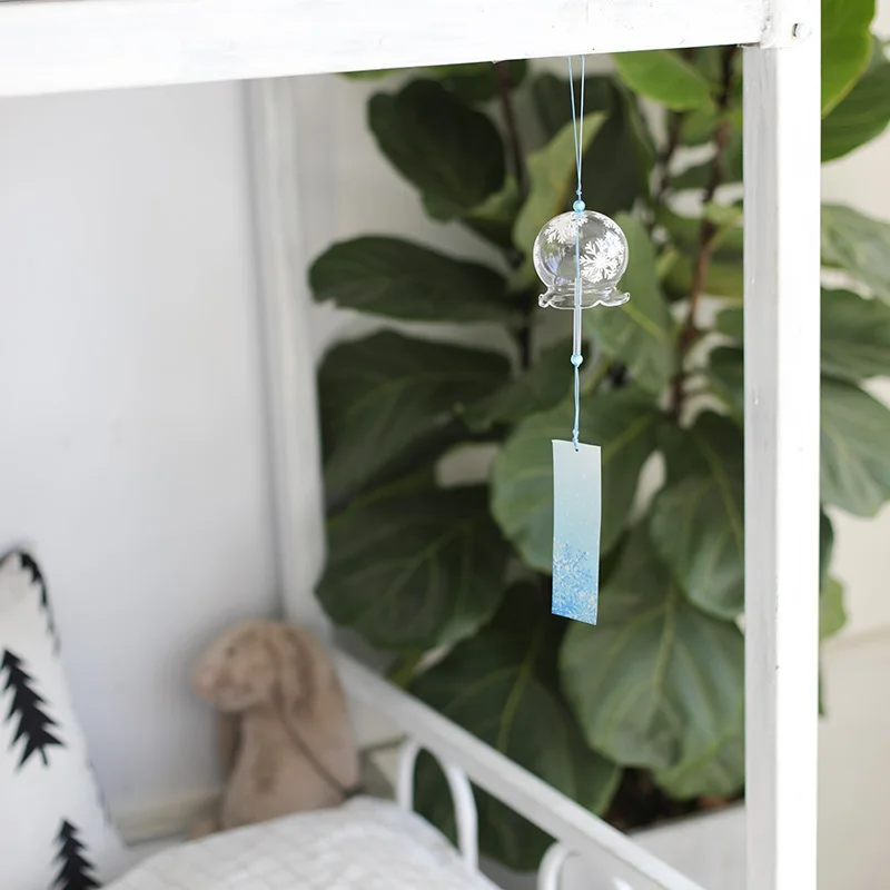Стеклянные ветряные колокольчики в японском стиле подвесные украшения для дома
