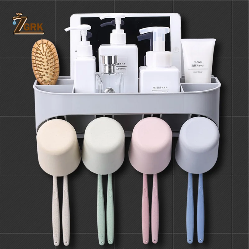 zgrk toothbrush holder toothpaste squeezer dispenser bathroom accessories sets 5 pcs bathroom storage box case household items free global shipping