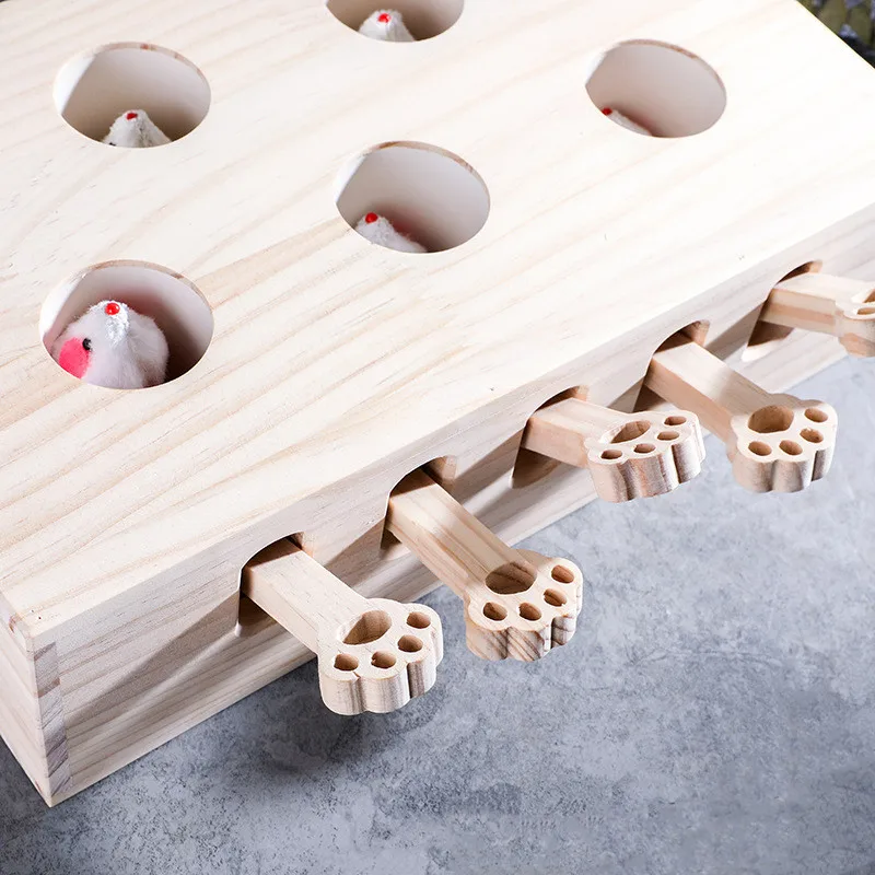 Aapet 1 шт. деревянная игрушка для домашних животных белая мышь кота Интерактивная