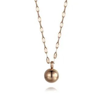 

New Best Selling Titanium Steel Rose Gold Necklace 18K Long Chain Ball Steel Ball Chain Day Korea Jewelry N593