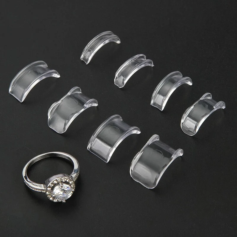 

8 Sizes Silicone Invisible Clear Ring Size Adjuster Tighten Reducer Jewelry Tool