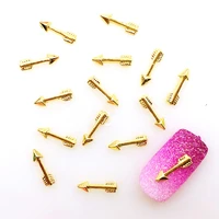 gold nail art decorations charms arrows 3d stickers 50pcs metal alloy nailart supplies manicure designer stick art gel uv logo