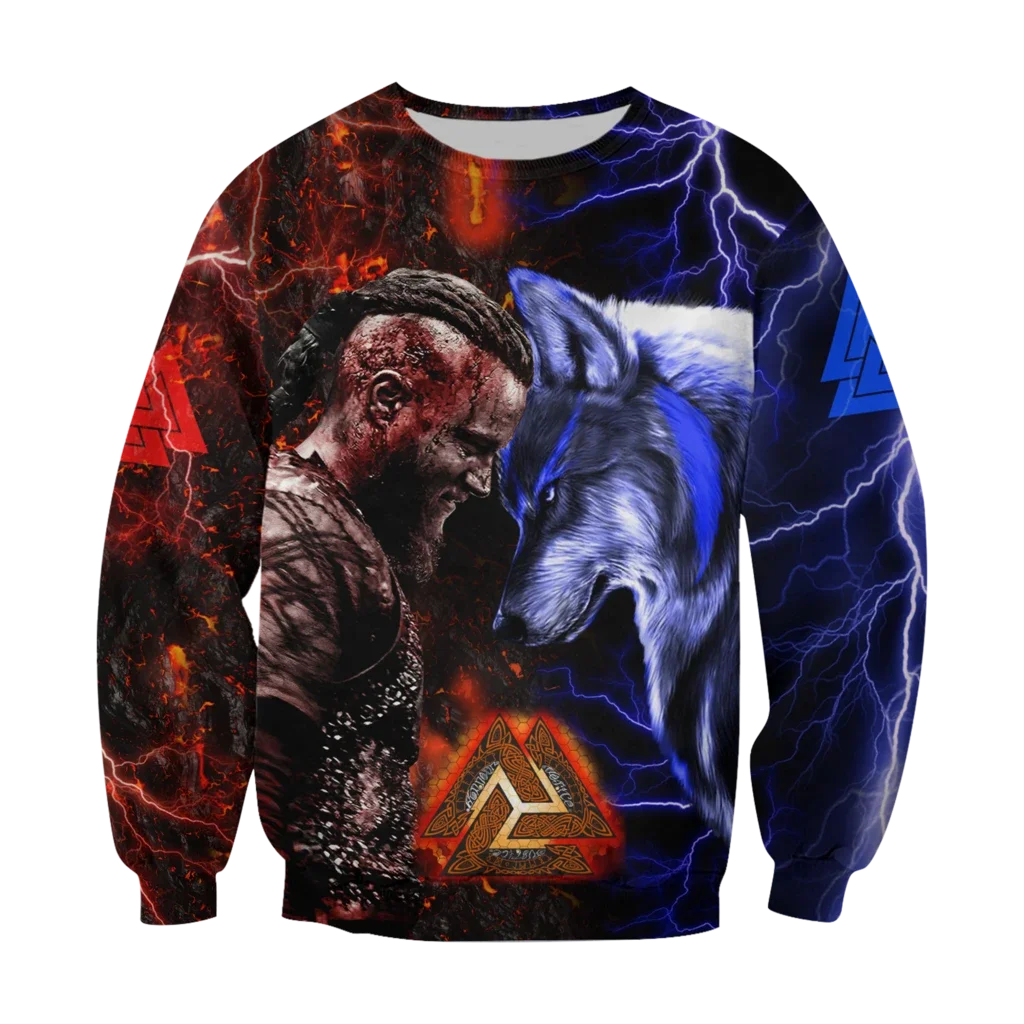 

X-Safala Viking Tattoo Warrior Wolf 3D All Printed Hoodie Man Women Harajuku Outwear Zipper Pullover Sweatshirt Casual Jacket