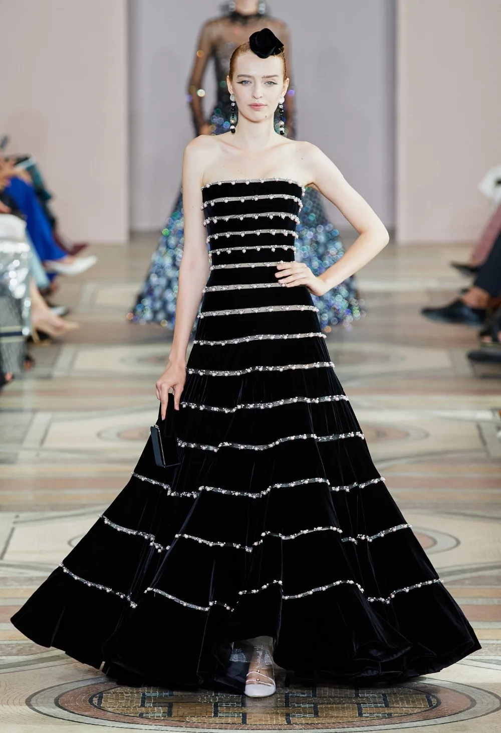 

High Quality 2019 New Women black strapless off shoulder Floor - length Vestido Celebrity Evening Party Bodycon dropshipp