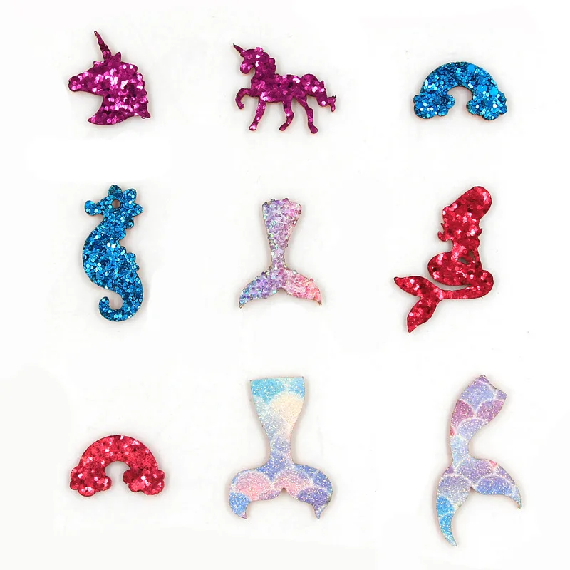 

Аппликации детские, с блестками, в виде единорога, 40 шт./лот