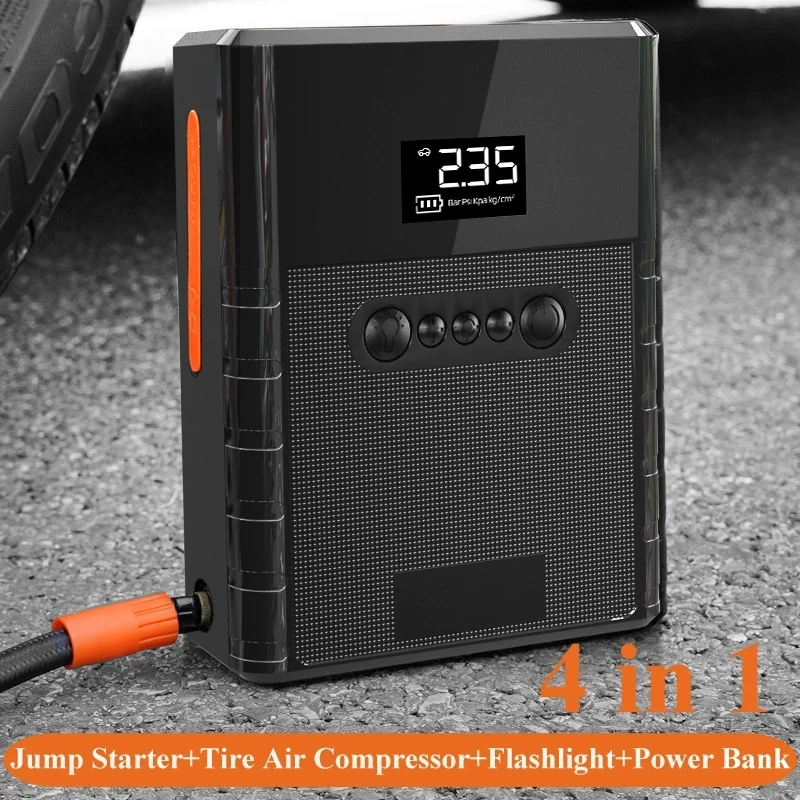 4 in 1 car jump starter pump air compressor 24000mah 2000a power bank car battery booster charger tire inflator starting device free global shipping