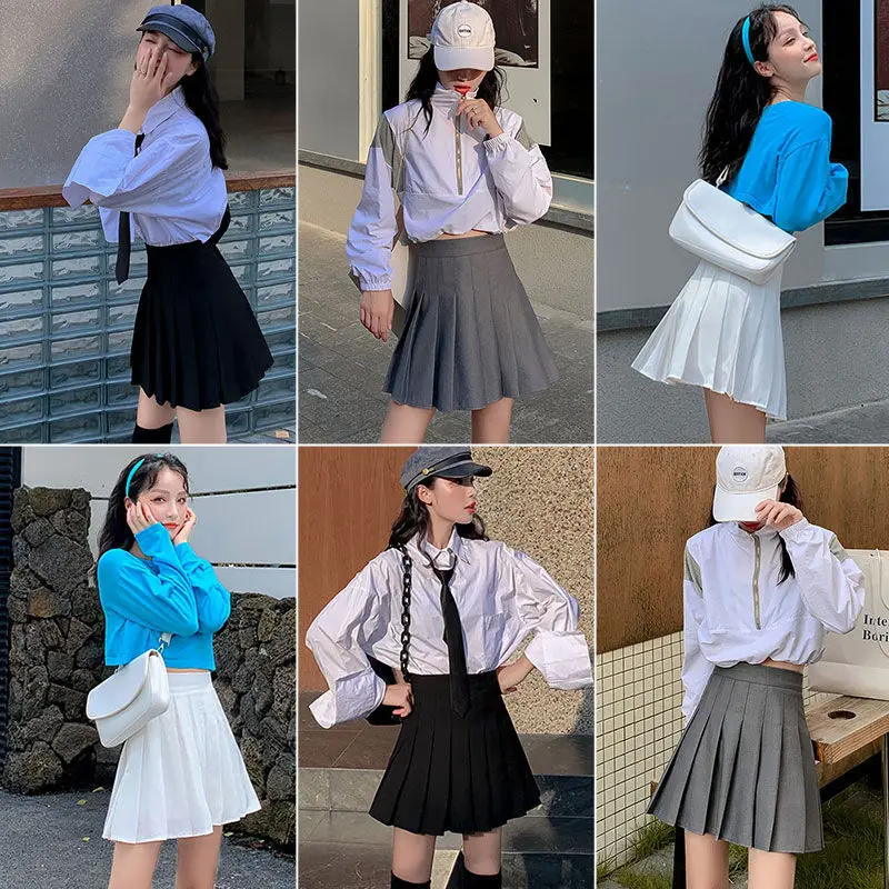

Pleated skirt women's dress high waist A-line skirt half length skirt slim skirt JK uniform new spring and summer fashion in
