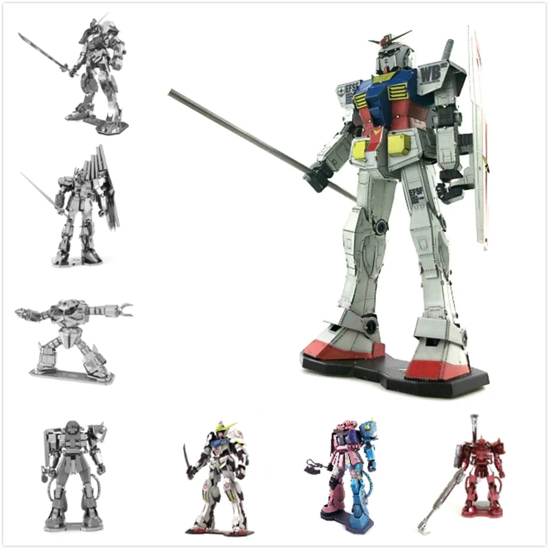 Роботы металлические 3D пазлы фигурки героев статуэтки наборы моделей лазерная