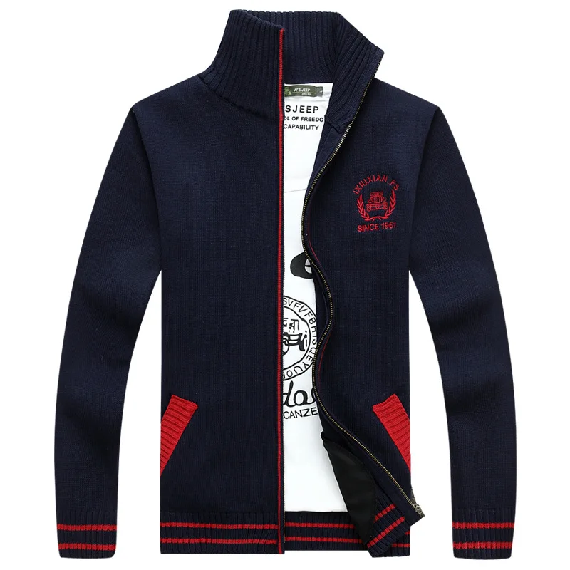 Мужские свитера осенний кардиган Мужская водолазка с воротником на молнии