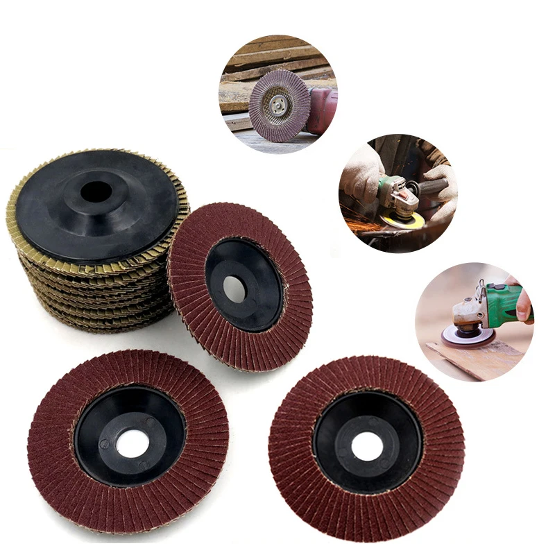 Abrasive 100mm Hole Dia 16mm Polishing Grinding Wheel Quick Change Sanding Flap Disc For Grit Angle Grinder 60 80 120 Grit