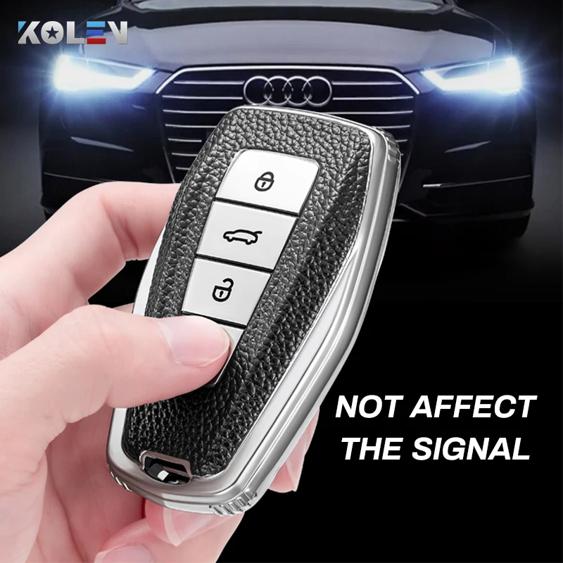

Leather TPU Car Smart Key Case Cover Fob For Geely Coolray Atlas Boyue NL3 Emgrand X7 EX7 SUV Borui GC9 Protector Holder Shell
