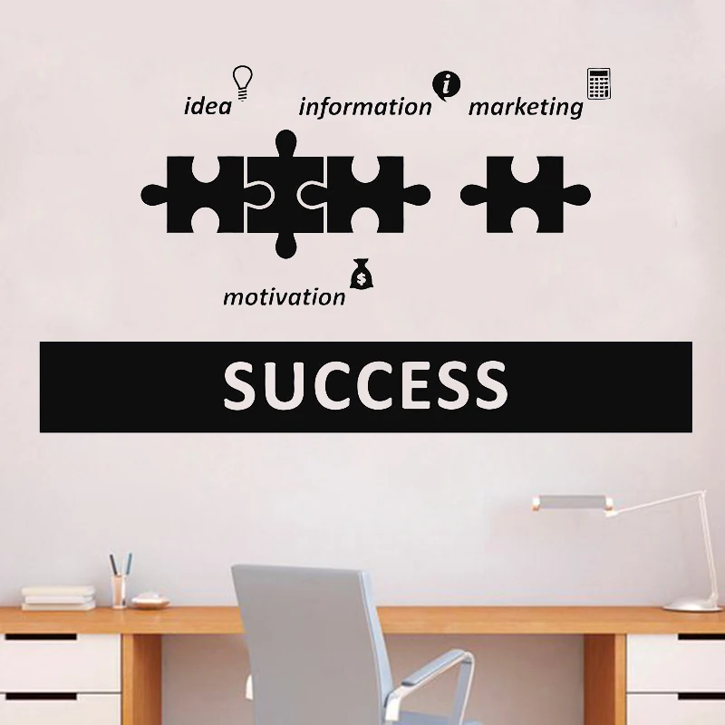 Wall Stickers Success Office Decoration Motivation Vinyl Decal The Dream Work Motivational Quotes Home or Decor HY531 |