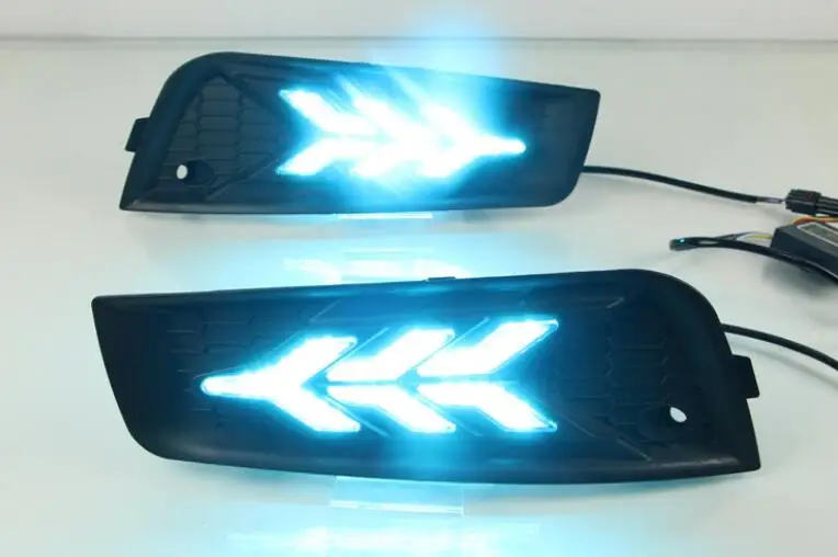 DRL Дневной светильник колпак противотуманных фар с желтый сигнал поворота для